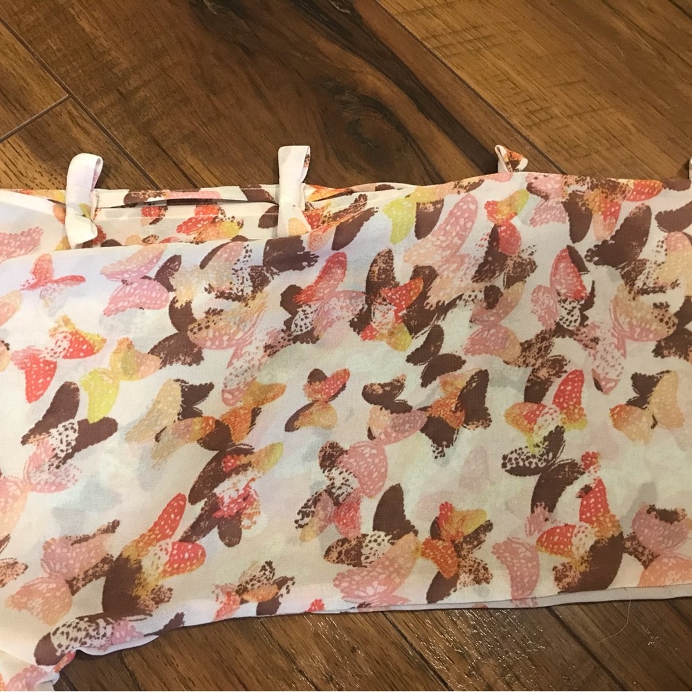 LC Lauren Conrad Laguna Sunrise Bow Sleeve Cold Shoulder Blouse X-SMALL